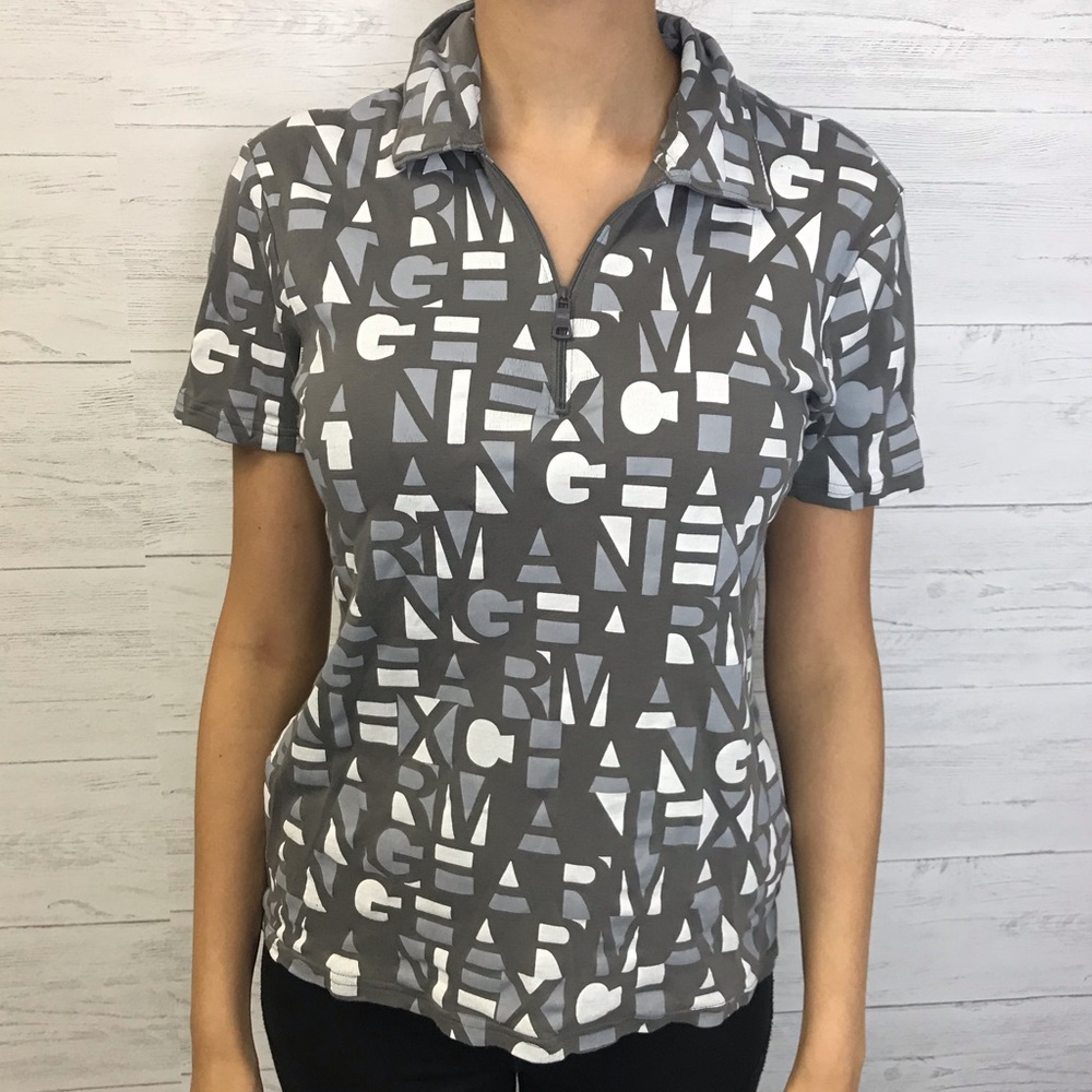 Armani Exchange Collared Zip Up Top